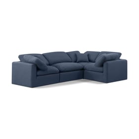 Meridian Furniture Indulge Navy Linen 4pc Sofa Sectional