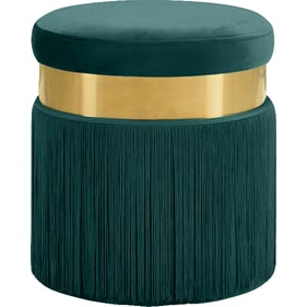 Design Edge Injune  Green Velvet Gold Ottoman