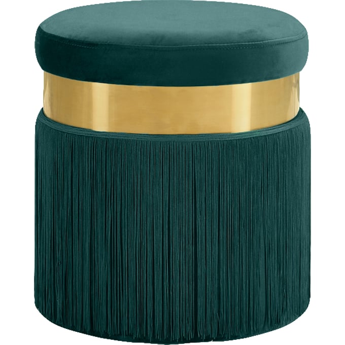 Meridian Furniture Yasmine Green Velvet Ottoman MRD-142GREEN