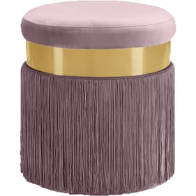 Design Edge Injune  Pink Velvet Gold Ottoman