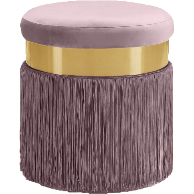 Design Edge Injune  Pink Velvet Gold Ottoman DE-22781263