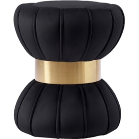 Meridian Furniture Vino Black Velvet Ottoman