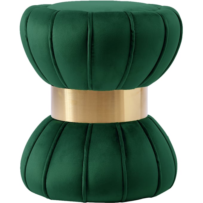 Meridian Furniture Vino Green Velvet Ottoman MRD-145GREEN