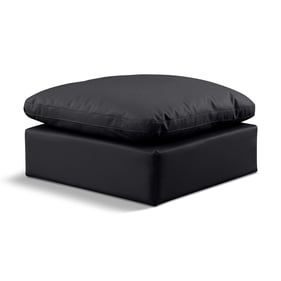 Meridian Furniture Indulge Black Vegan Leather Ottoman