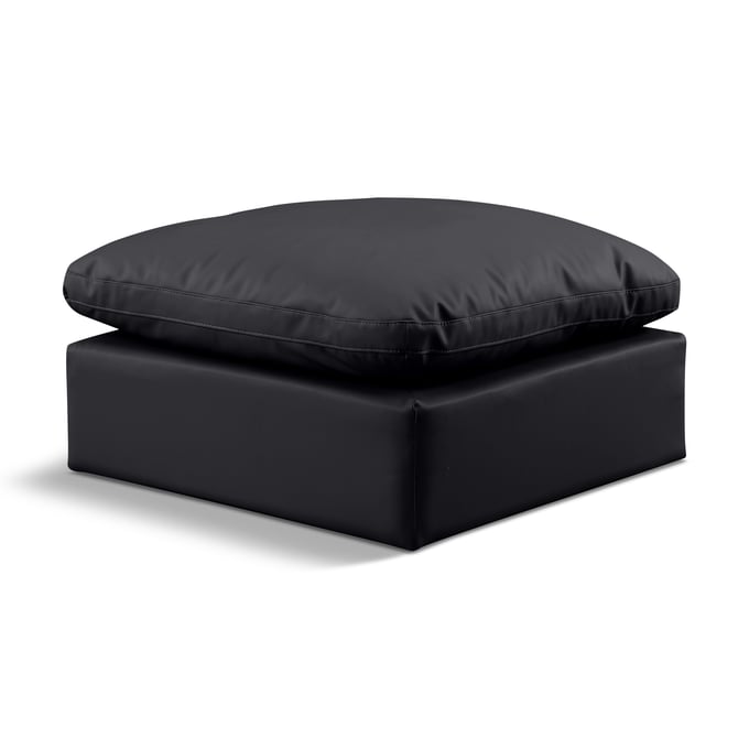 Meridian Furniture Indulge Black Vegan Leather Ottoman MRD-146BLACK-OTT