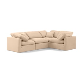 Meridian Furniture Indulge Beige Velvet 4pc Sofa Sectional