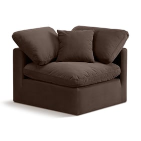 Meridian Furniture Indulge Brown Velvet Corner Chair