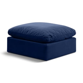 Meridian Furniture Indulge Navy Velvet Ottoman