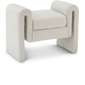 Meridian Furniture Stylus Cream Boucle Fabric Bench