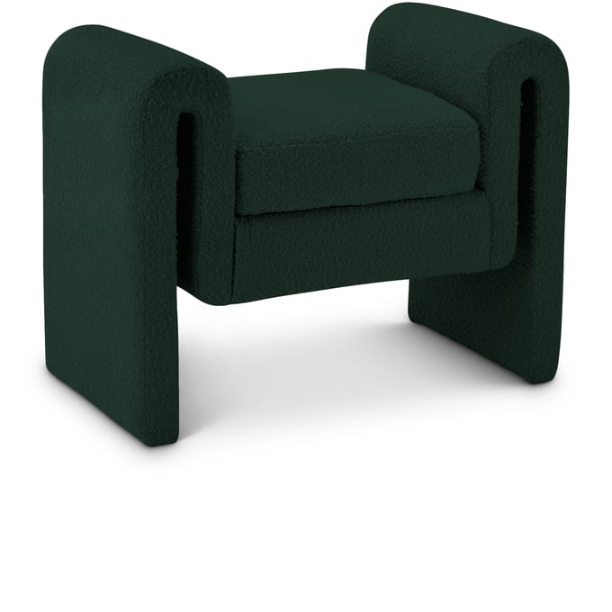 Meridian Furniture Stylus Green Boucle Fabric Bench MRD-148GREEN