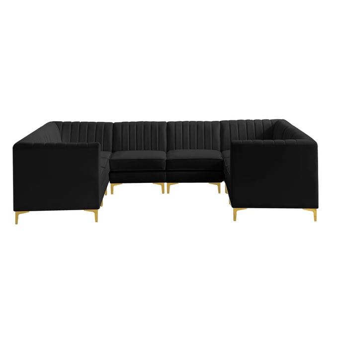 Meridian Furniture Alina Black Velvet 8pc Modular Sectional MRD-604BLACK-SEC8B