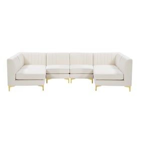 Meridian Furniture Alina Cream 6pc Modular Sectional