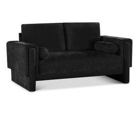 Meridian Furniture Madeline Black Chenille Fabric Loveseat