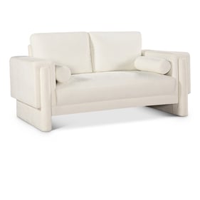 Meridian Furniture Madeline Cream Chenille Fabric Loveseat