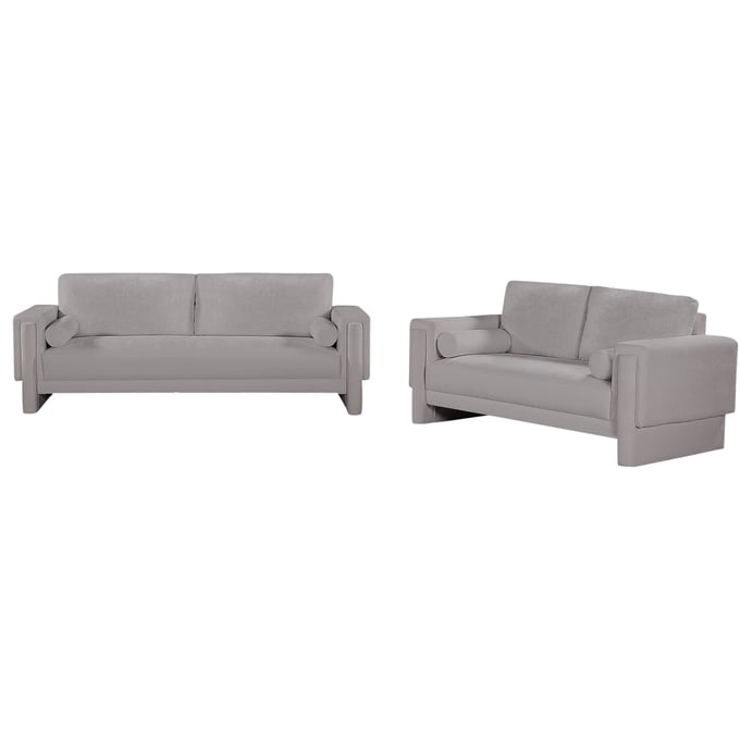 Meridian Furniture Madeline Grey Chenille Fabric 2pc Living Room Set MRD-152GREY-LR-S1