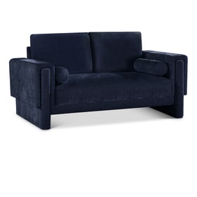 Meridian Furniture Madeline Navy Chenille Fabric Loveseat