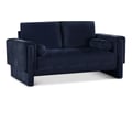 Madeline Navy Chenille Fabric Loveseat