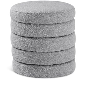 Meridian Furniture Aphia Grey Fabric Stool Ottoman