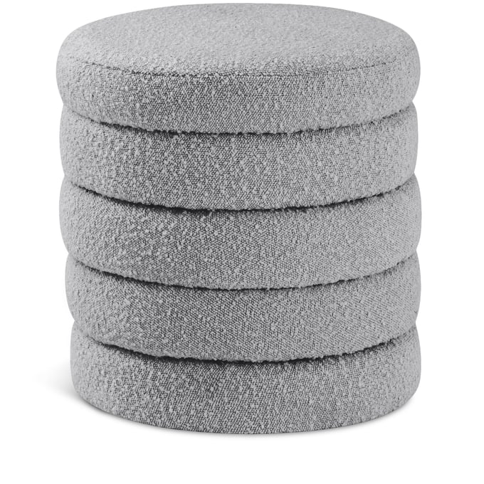 Meridian Furniture Aphia Grey Fabric Stool Ottoman MRD-153Grey