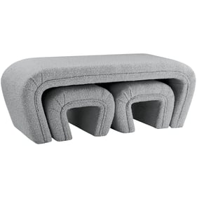 Meridian Furniture Odelia Grey 3pc Nesting Benches