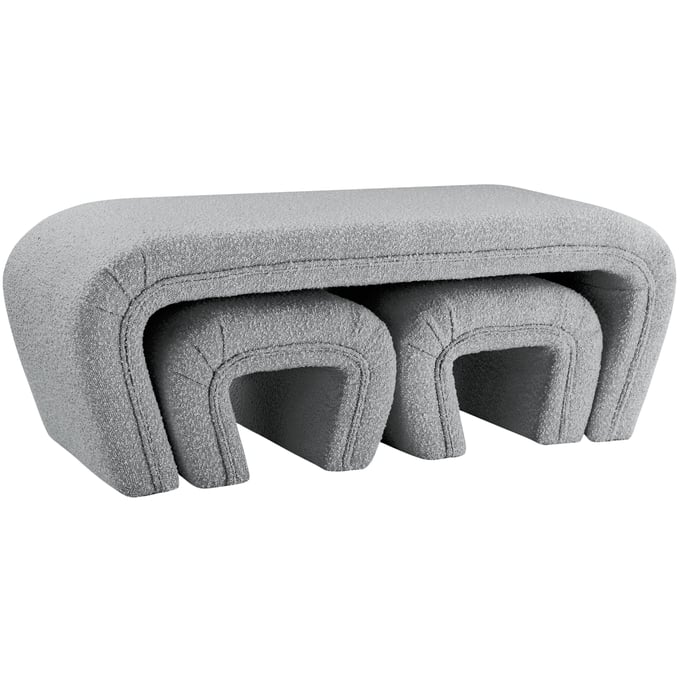 Meridian Furniture Odelia Grey 3pc Nesting Benches MRD-155GREY