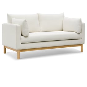 Meridian Furniture Langham Cream Textured Fabric Natural Loveseat