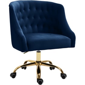 Meridian Furniture Arden Navy Velvet Gold Office Chair