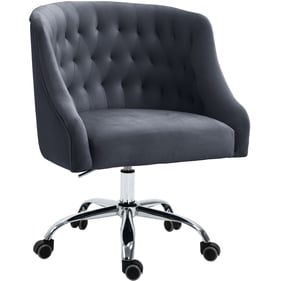 Meridian Furniture Arden Grey Velvet Chrome Office Chair