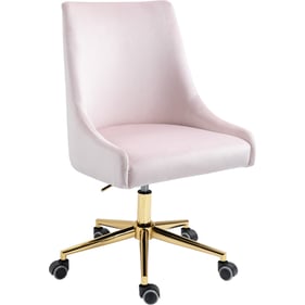 Meridian Furniture Karina Pink Velvet Gold Office Chair