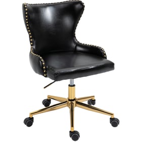 Meridian Furniture Hendrix Black Vegan Leather Gold Office Chair