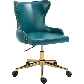 Meridian Furniture Hendrix Blue Vegan Leather Gold Office Chair