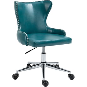 Meridian Furniture Hendrix Blue Vegan Leather Chrome Office Chair