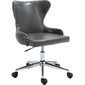 Meridian Furniture Hendrix Grey Vegan Leather Chrome Office Chair