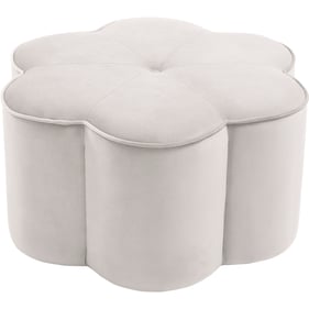 Meridian Furniture Daisy Cream Velvet Ottoman