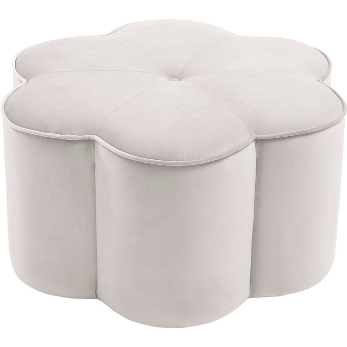 Meridian Furniture Daisy Cream Velvet Ottoman MRD-172CREAM