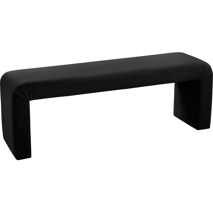 Meridian Furniture Minimalist Black Velvet Bench MRD-174BLACK