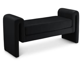 Meridian Furniture Sloan Black Velvet 51 Inch Bench