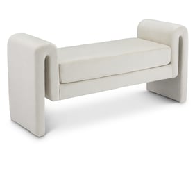 Meridian Furniture Sloan Cream Velvet 51 Inch Bench