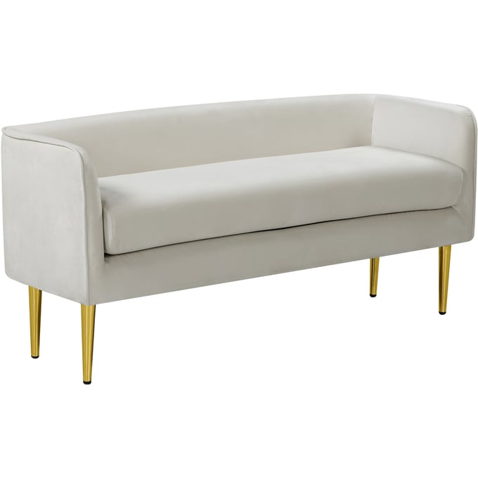 Meridian Furniture Audrey Cream Velvet Bench MRD-184CREAM