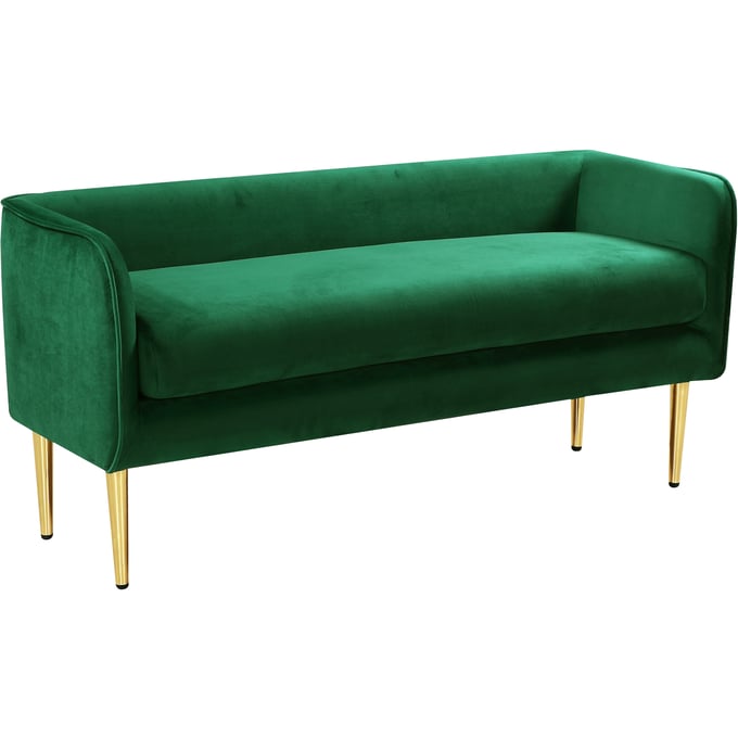 Meridian Furniture Audrey Green Velvet Bench MRD-184GREEN