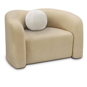 Meridian Furniture Kali Beige Faux Shearling Teddy Fabric Chair