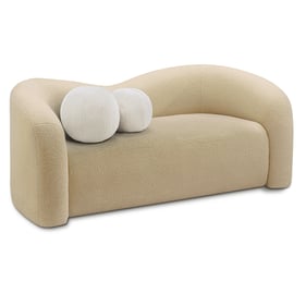 Meridian Furniture Kali Beige Faux Shearling Teddy Fabric Loveseat