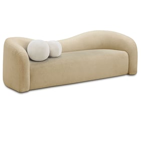 Meridian Furniture Kali Beige Faux Shearling Teddy Fabric Sofa