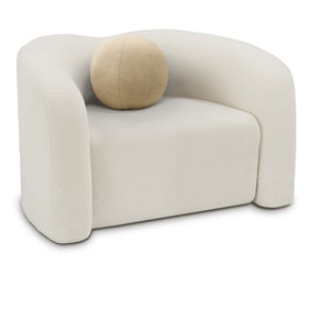 Meridian Furniture Kali Cream Faux Shearling Teddy Fabric Chair