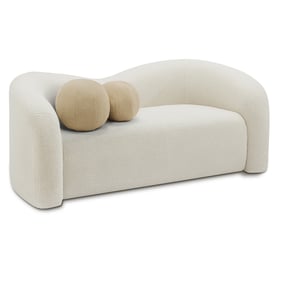 Meridian Furniture Kali Cream Faux Shearling Teddy Fabric Loveseat