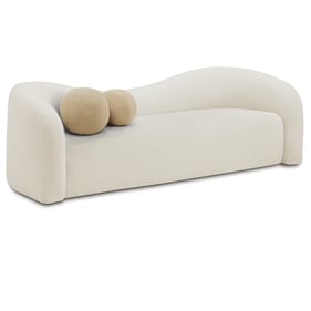 Meridian Furniture Kali Cream Faux Shearling Teddy Fabric Sofa