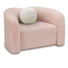 Meridian Furniture Kali Pink Faux Shearling Teddy Fabric Chair