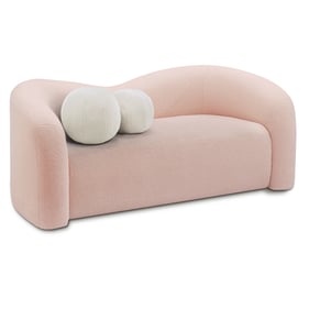 Meridian Furniture Kali Pink Faux Shearling Teddy Fabric Loveseat