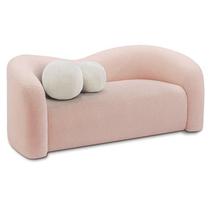 Meridian Furniture Kali Pink Faux Shearling Teddy Fabric Loveseat MRD-186PINK-L