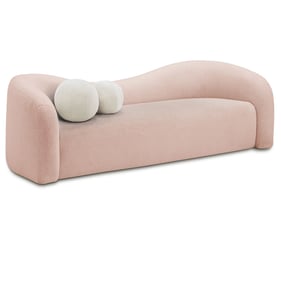 Meridian Furniture Kali Pink Faux Shearling Teddy Fabric Sofa